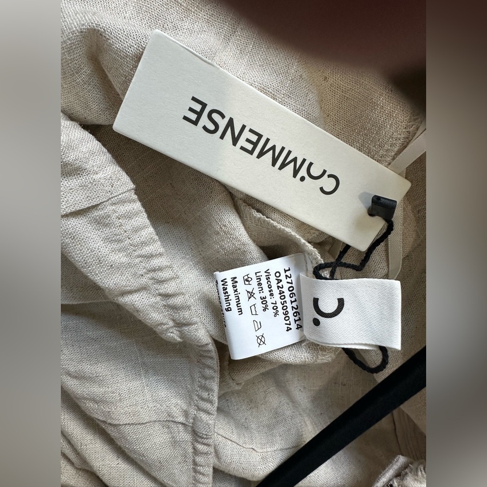 Commense Linen Blend Off-Shoulder Puff sleeve Jumpsuit - Picture 7 of 8